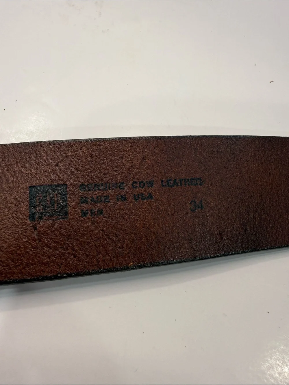 Vintage GAP Tan Leather Belt with Brass Buckle 34